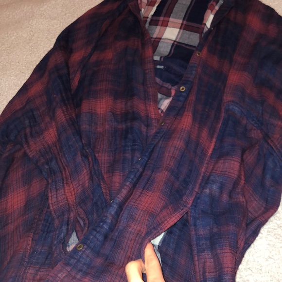 Free People Oversized Reversible Plaid Shirt Dress - Picture 5 of 5